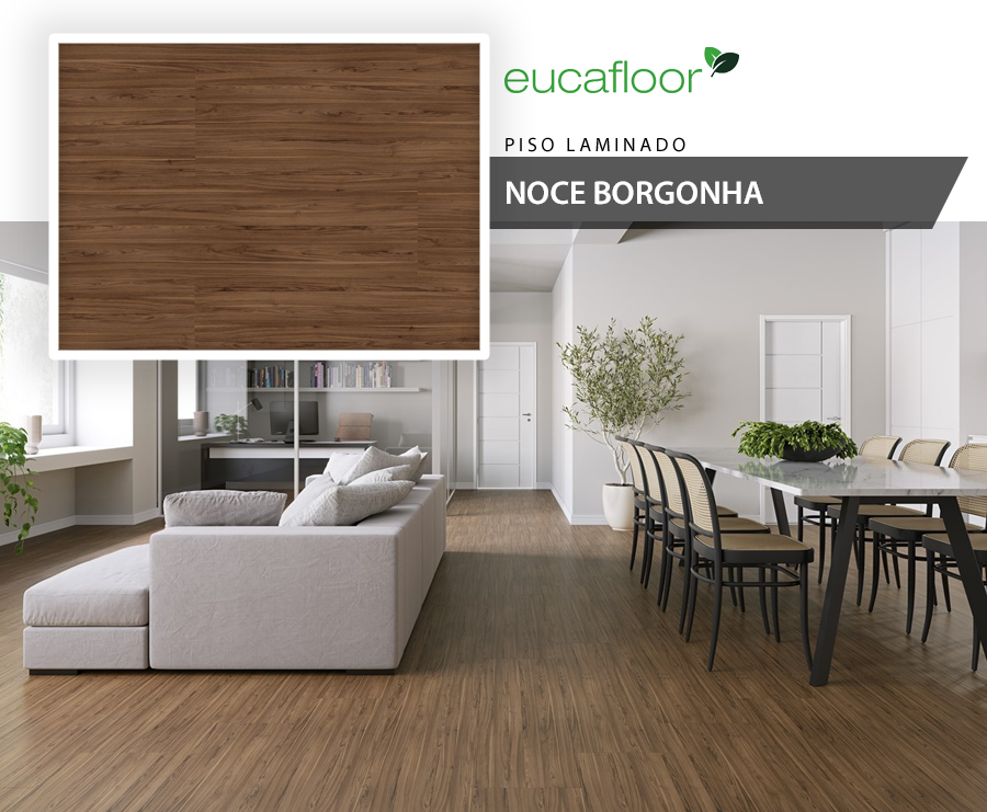 Pisos Laminados - Eucafloor Max Elegance - Noce Borgonha