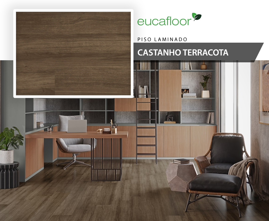 Pisos Laminados - Eucafloor Prime Click - Castanho Terracota