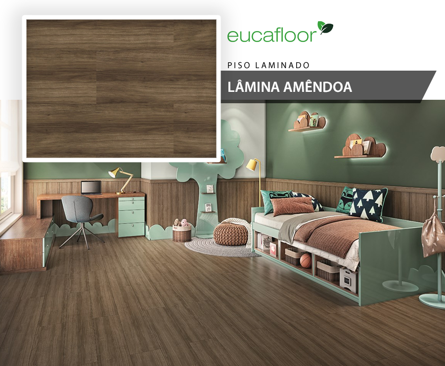 Pisos Laminados - Eucafloor Prime Click - Lâmina Amêndoa