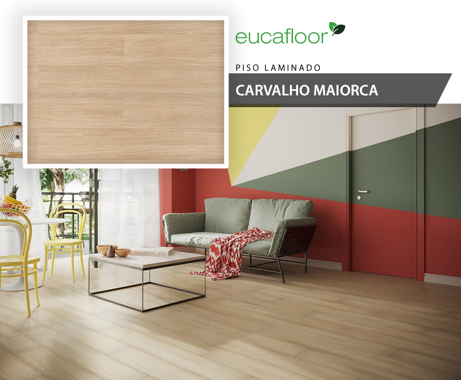 Pisos Laminados - Eucafloor Prime - Carvalho Maiorca