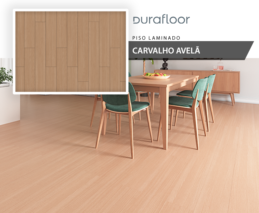 Pisos Laminados - Durafloor New Way - Carvalho Avelã