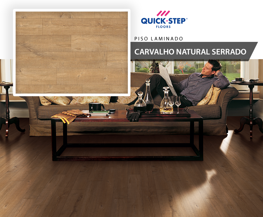 Pisos Laminados - Quick Step Eligna Wide - Carvalho Natural Serrado