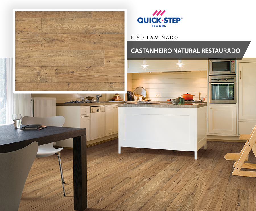 Pisos Laminados - Quick Step Eligna Wide - Castanheiro Natural Restaurado